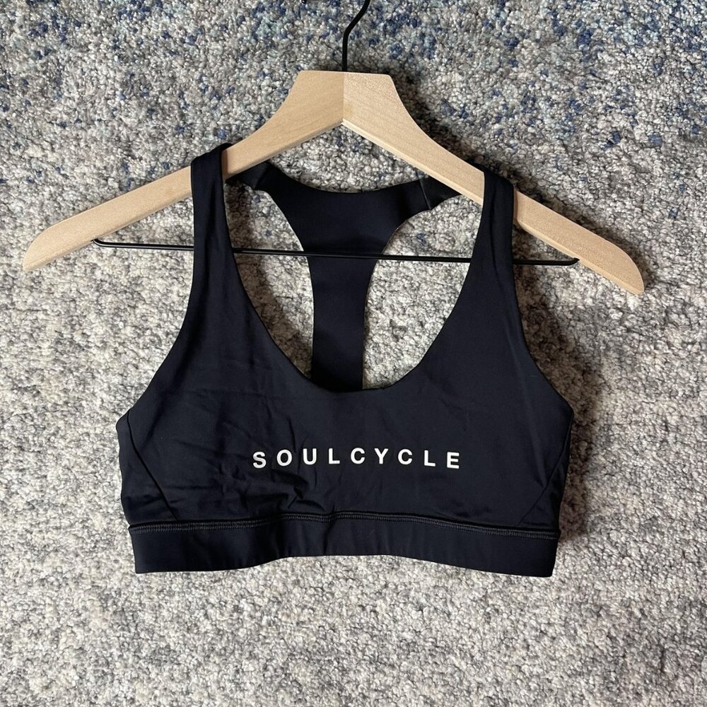 Lululemon x SoulCycle Sports Bra Womens 8 Black Racerback T-Back Athletic Yoga‎